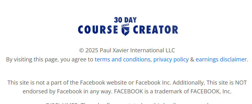 Paul Xavier – 30 Day Course Creator 2025 Paul Xavier – 30 Day Course Creator 2025